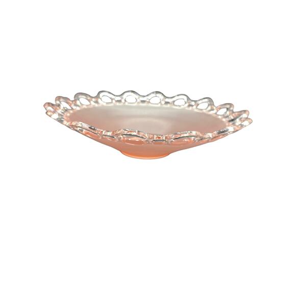 Lancaster Glass Open Work Shallow Round Bowl in Pink - Picture 4 of 6